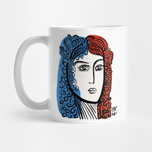 French Portrait Minimal Art Mug